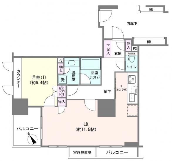 ファミール東銀座グランスイートタワー-1-間取図(平面図)