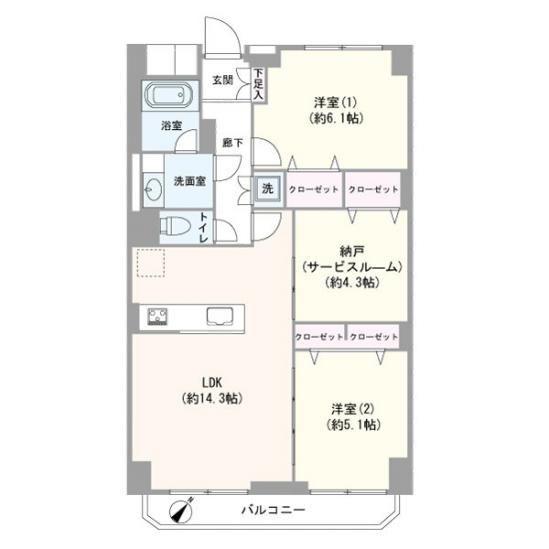 葛西パークサイドハイツ-1-間取図(平面図)