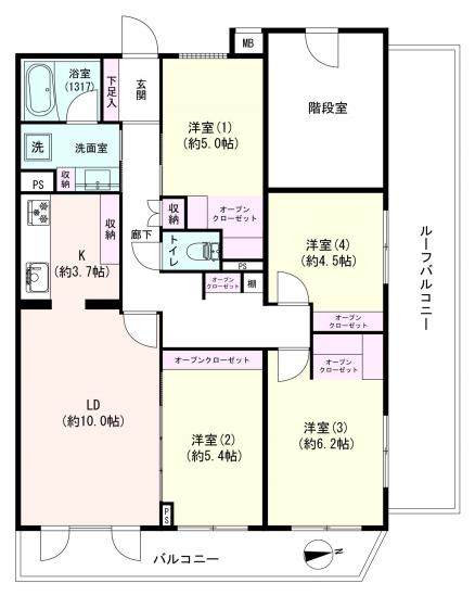 プライムコート戸山-1-間取図(平面図)