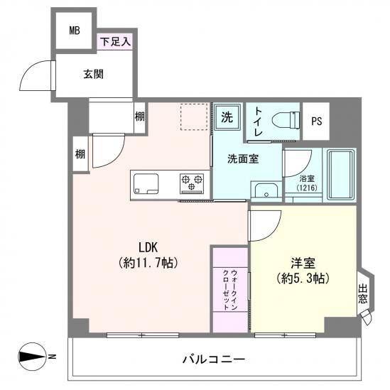 ダイアパレス御苑前-1-間取図(平面図)