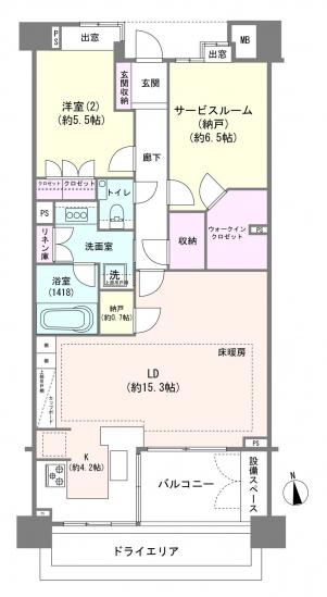 ライオンズ外苑の杜-1-間取図(平面図)
