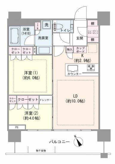 シティタワー新宿-1-間取図(平面図)