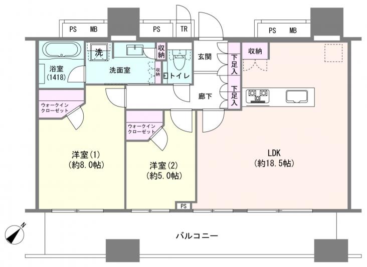 パークコート千代田富士見ザ　タワー-1-間取図(平面図)