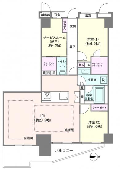 ライオンズガーデンヒルズ白山-1-間取図(平面図)