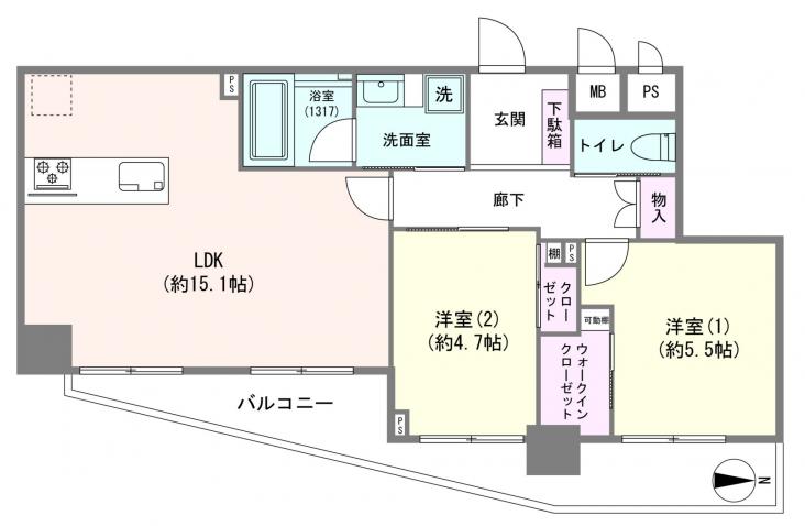 エスタシオン高円寺-1-間取図(平面図)