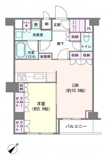 PARK LANE 渋谷本町-1-間取図(平面図)