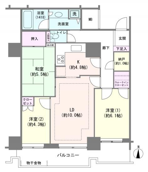 パークシティ杉並 セントラルタワー-1-間取図(平面図)