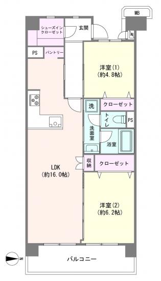 狛江セントラルハイツ　３号棟-1-間取図(平面図)