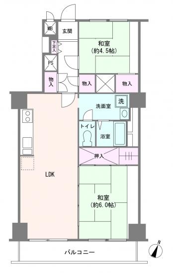 藤和東中野コープ-1-間取図(平面図)