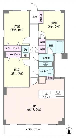 パークビュー狛江-1-間取図(平面図)