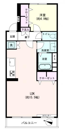 市ヶ谷ローヤルコーポ-1-間取図(平面図)
