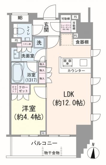 パークリュクス西新宿-1-間取図(平面図)