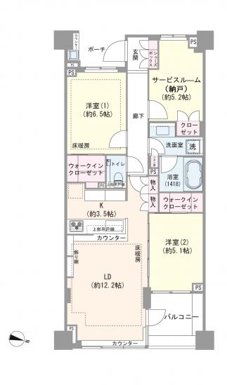クレヴィア新宿中落合EAST-1-間取図(平面図)