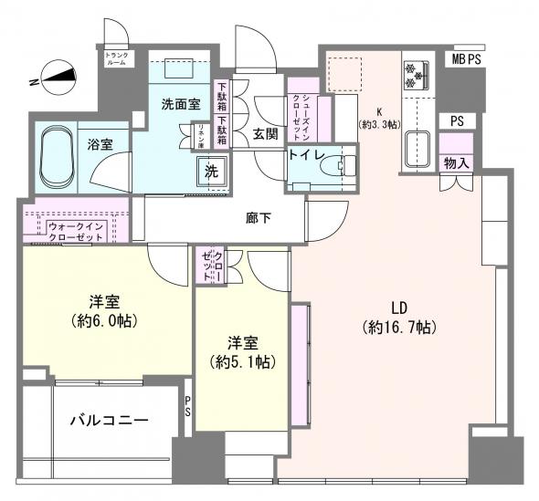 クラッシィタワー新宿御苑-1-間取図(平面図)