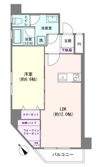 啓明宮前橋マンション-1-間取図(平面図)