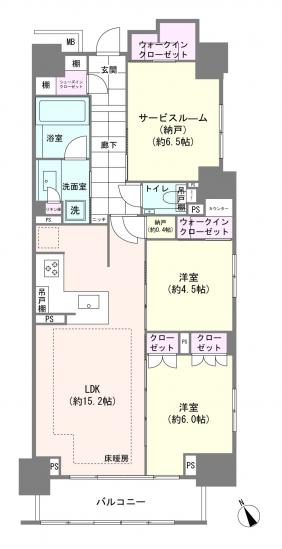 シティハウス四谷坂町-1-間取図(平面図)