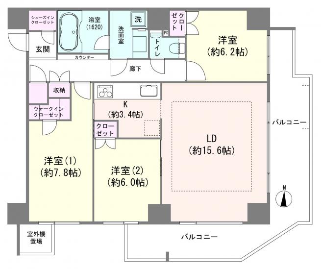 レグノ・グランデ一番町タワー-1-間取図(平面図)