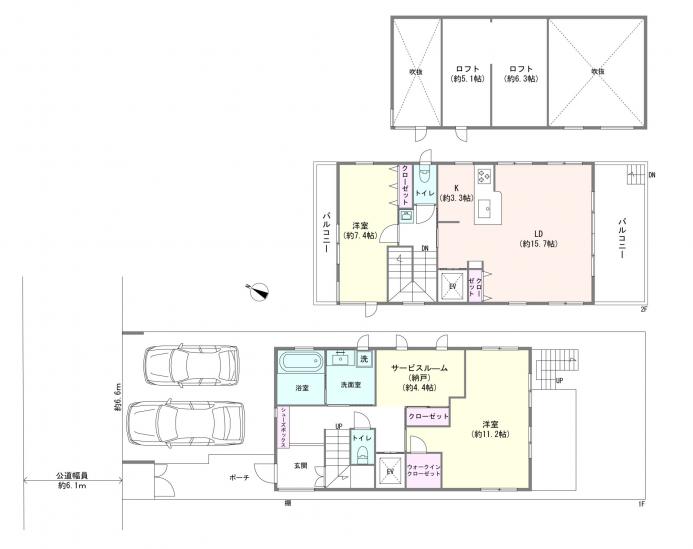 成城八丁目戸建-1-間取図(平面図)