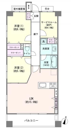 エス・バイ・エルマンション信濃町-1-間取図(平面図)