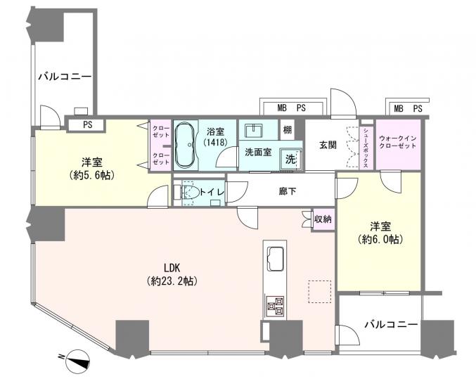 シティタワー新宿新都心-1-間取図(平面図)
