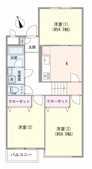 成城学園サマリヤマンション-1-間取図(平面図)