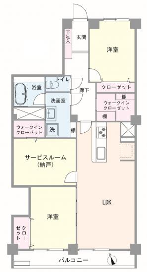 桜上水マンション-1-間取図(平面図)