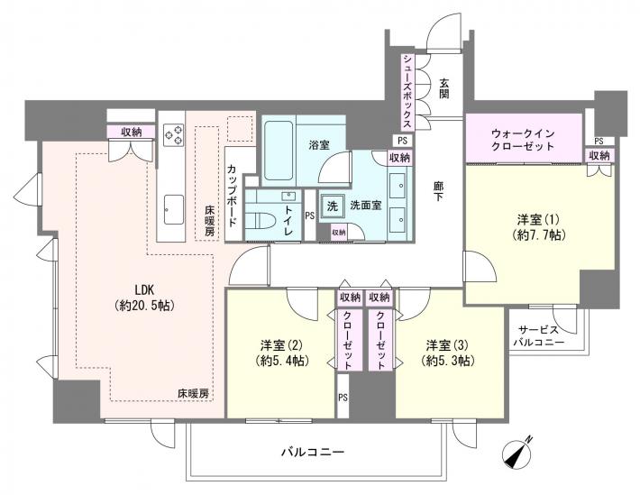 フォルム内藤町-1-間取図(平面図)