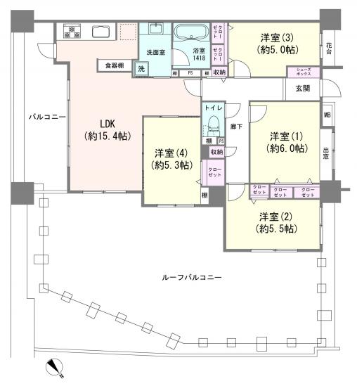 フォリアージュ-1-間取図(平面図)