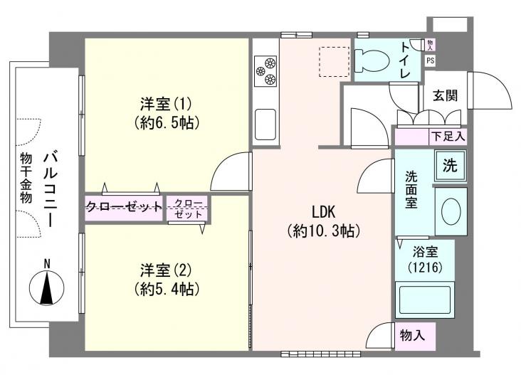 エクセルシオール新宿西戸山-1-間取図(平面図)