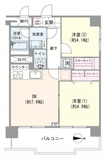 高井戸永谷マンション-1-間取図(平面図)