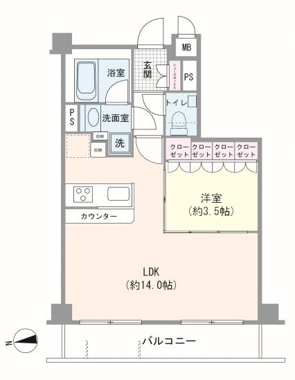 レジデンシャルスター三軒茶屋-1-間取図(平面図)