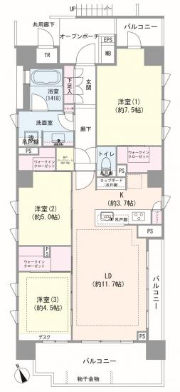 Ｂｒｉｌｌｉａ西荻窪-1-間取図(平面図)