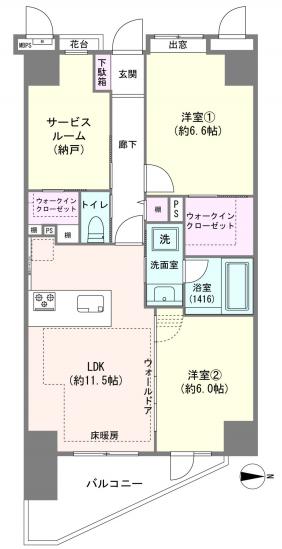 ライオンズガーデンヒルズ白山-1-間取図(平面図)