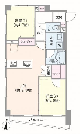 マートルコート杉並方南町-1-間取図(平面図)