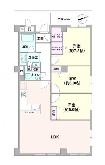 目白フラワーハイホーム-1-間取図(平面図)