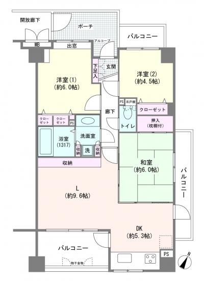 サーパス方南町-1-間取図(平面図)