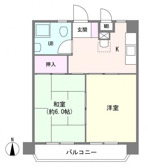 パラスト梅ヶ丘-1-間取図(平面図)