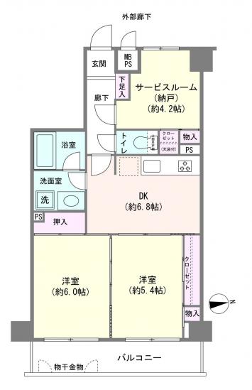 クレアトール西落合-1-間取図(平面図)