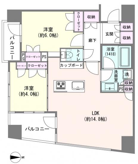 ピアース神楽坂-1-間取図(平面図)