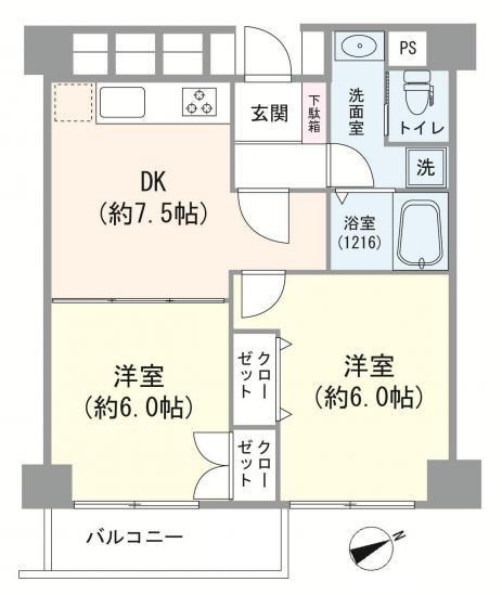 春日ビューハイツ-1-間取図(平面図)