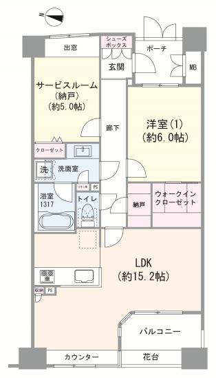 パークスクエア小石川-1-間取図(平面図)