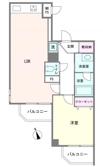 余丁町サンハイツ-1-間取図(平面図)
