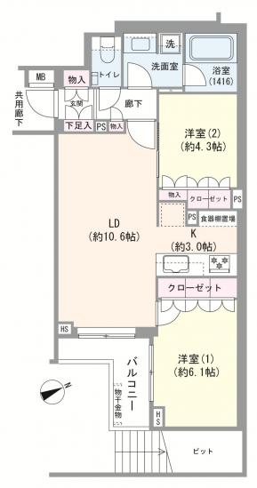 オープンレジデンシア西荻窪-1-間取図(平面図)