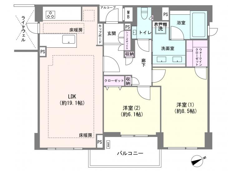 ディアナコート上原-1-間取図(平面図)