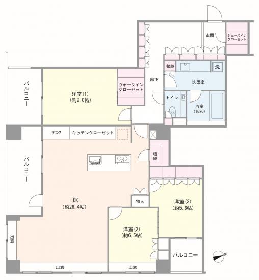 ライオンズ浜田山セントマークス-1-間取図(平面図)