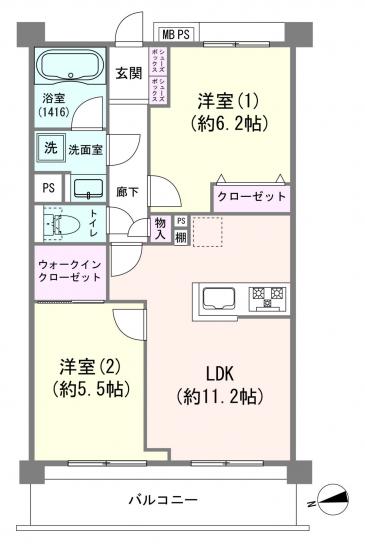 ライオンズマンション上落合-1-間取図(平面図)