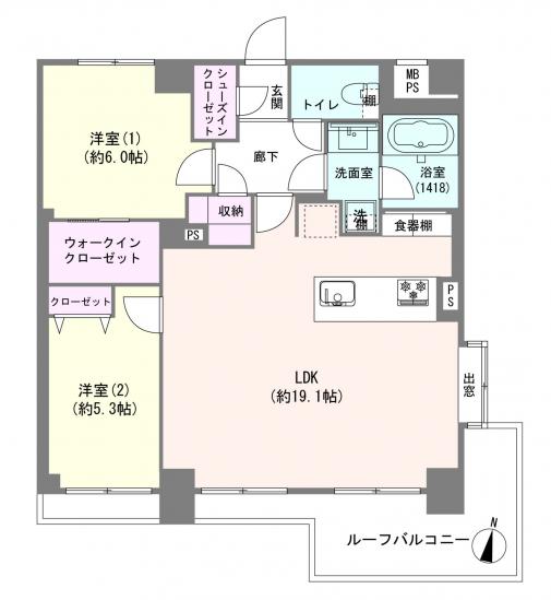 ライオンズマンション山吹町-1-間取図(平面図)