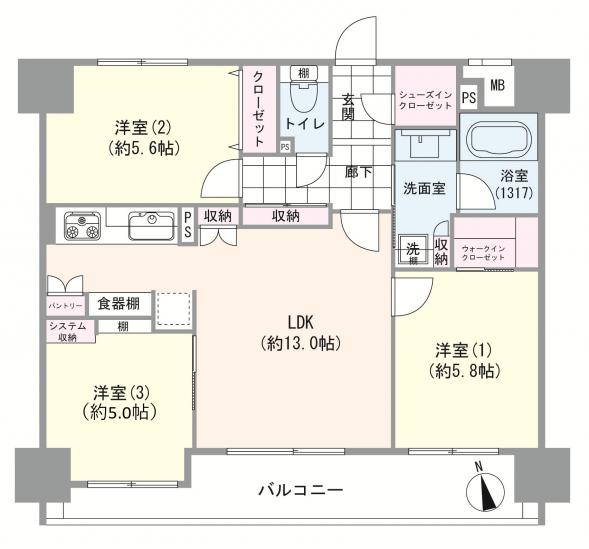 藤和シティホームズ高円寺-1-間取図(平面図)