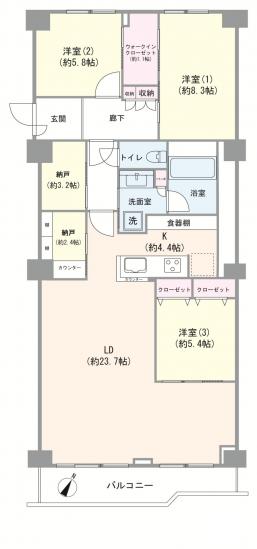 ファミール久堅-1-間取図(平面図)