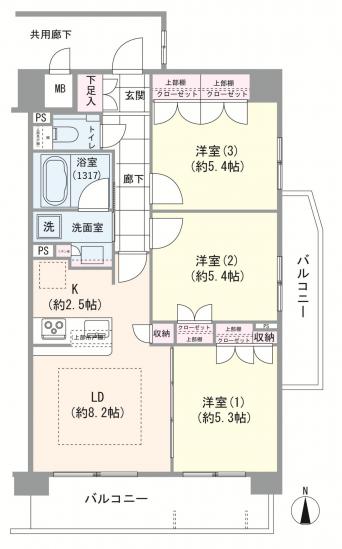 エルデンシア荻窪-1-間取図(平面図)